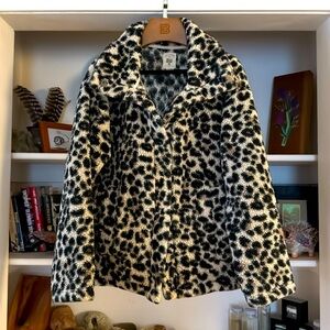 Billabong Cozy Days Leopard Print Sherpa Jacket 🐆
